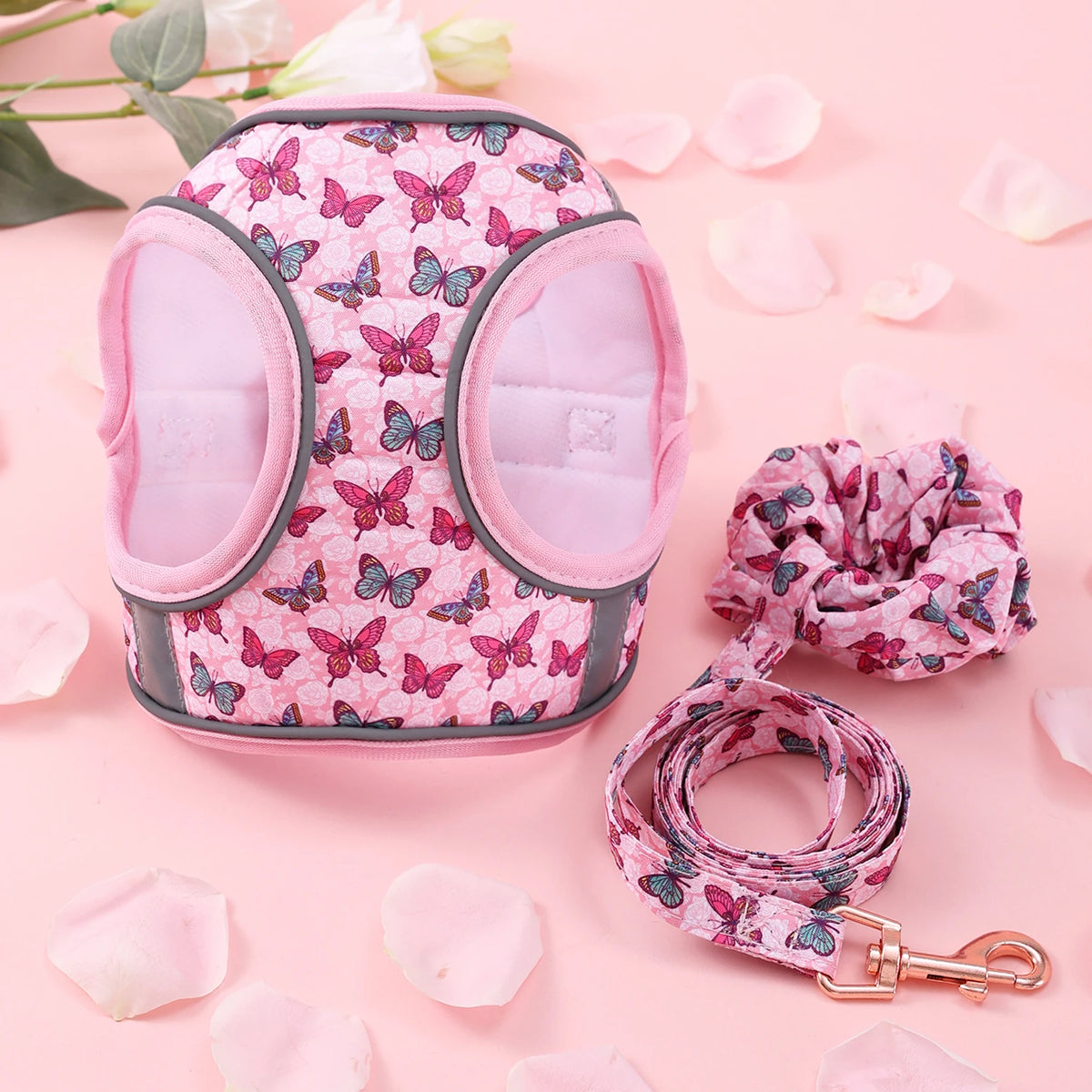Soft Winter Warm Small Dog and Cat Harness Set with Leash