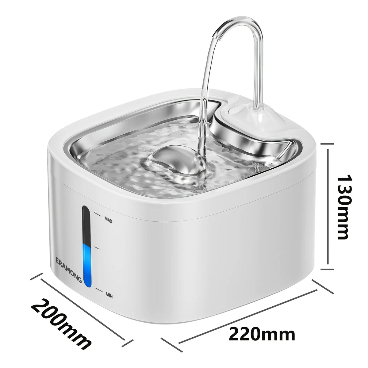 Automatic Pet Water Fountain With Stainless Steel Tray for Cats and Small Dogs