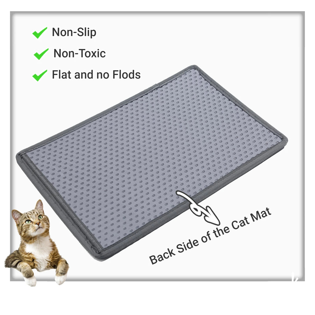 Double-Layer Cat Litter Trapping Mat with Rice-Shaped Surface