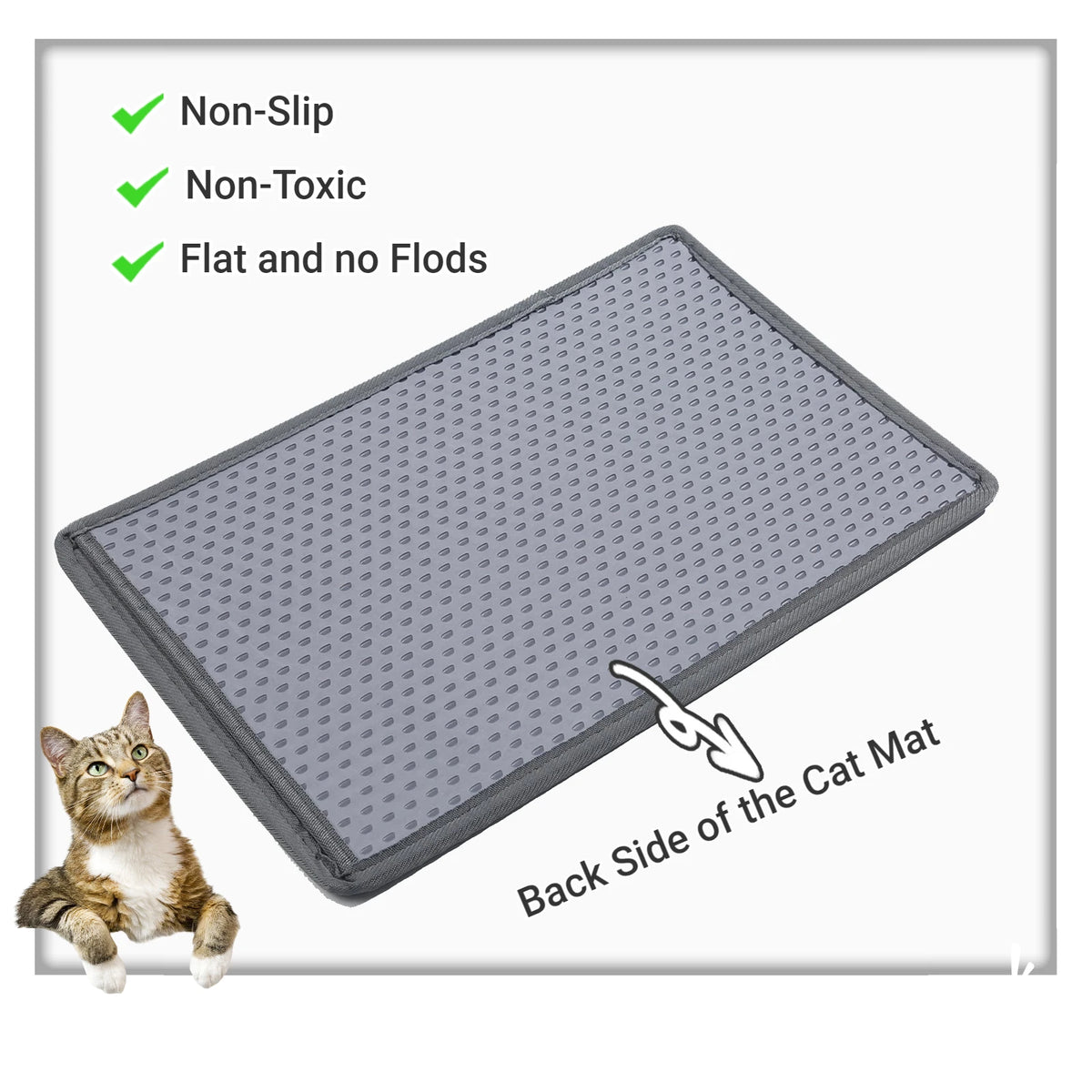 Double-Layer Cat Litter Trapping Mat with Rice-Shaped Surface