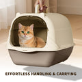 Portable Handheld Cat Litter Box with Open Design and Large Interior