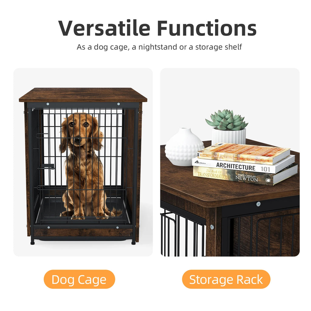 Furniture-Style Pet Cage and End Table with Double Doors