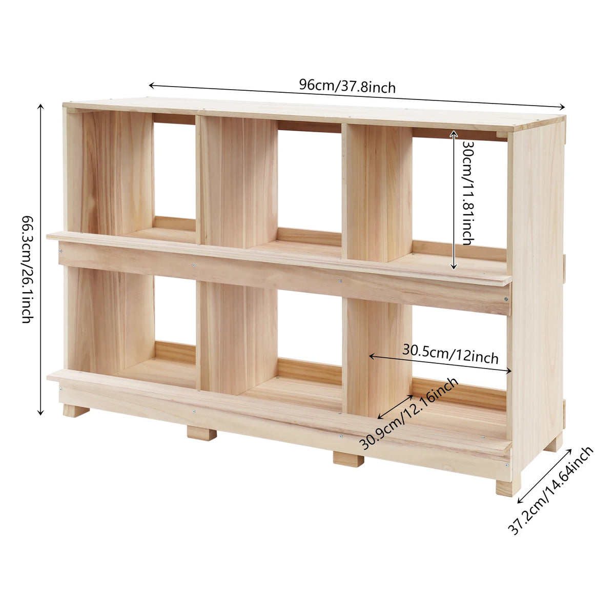 Six-Compartment Chicken Nesting Box for Backyard Egg Laying