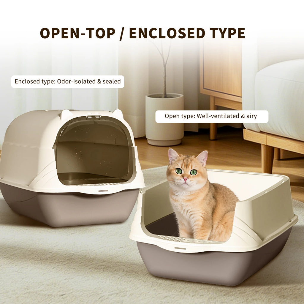 Portable Handheld Cat Litter Box with Open Design and Large Interior