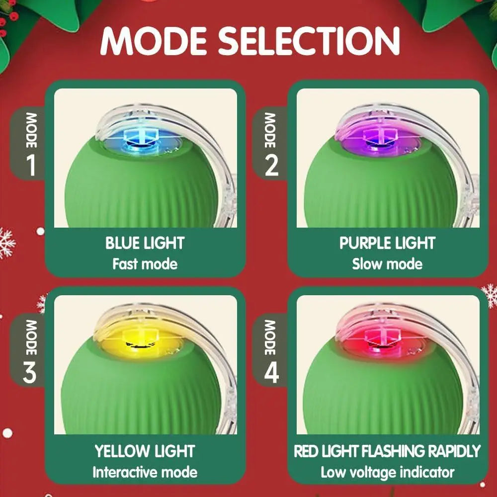 Interactive Rolling Cat Ball Toy with Automatic Obstacle Avoidance