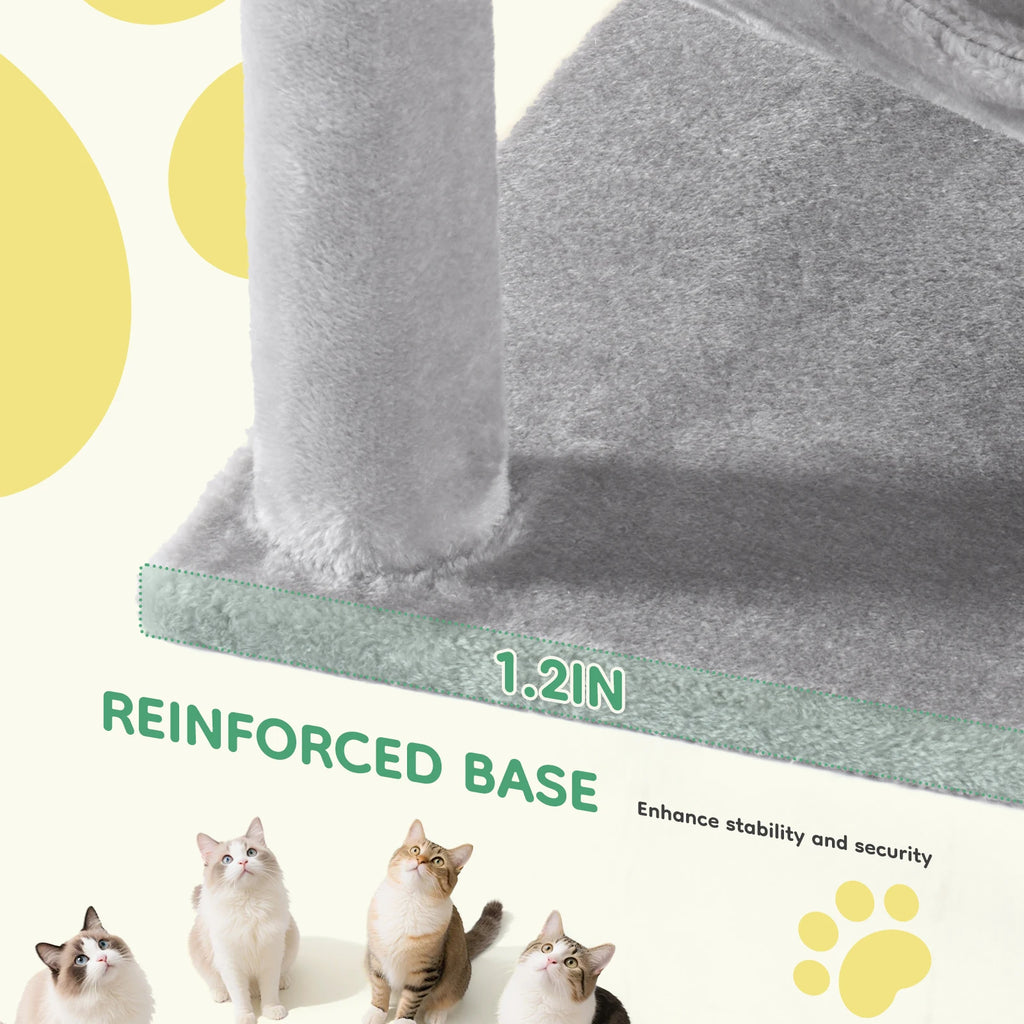 Tall Multi-Cat Climbing Tower with Condo, Hammock, and Scratching Posts