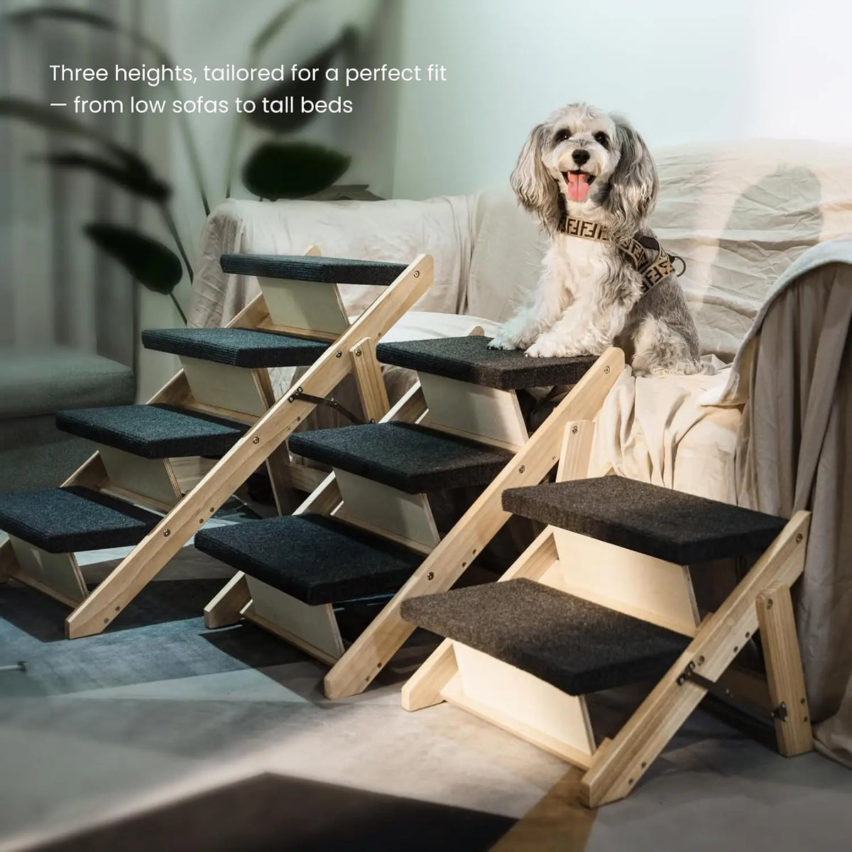 Foldable Pet Stairs and Ramp with Three Modes for Small Pets