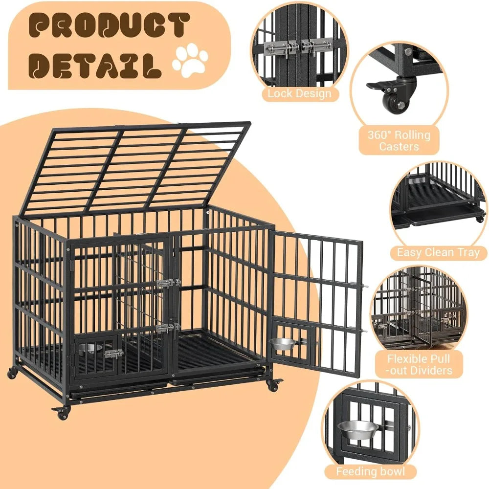 Practical Metal Dog Crate for Medium and Large Dogs