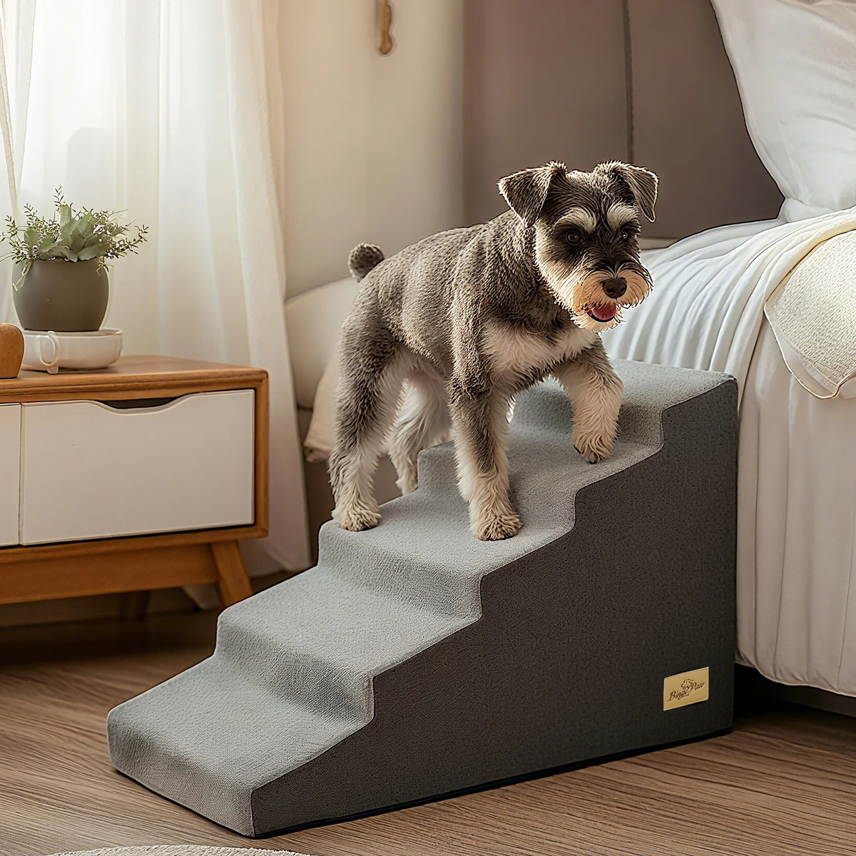 Non-Slip Dog Stairs for High Beds and Sofas with Washable Cover