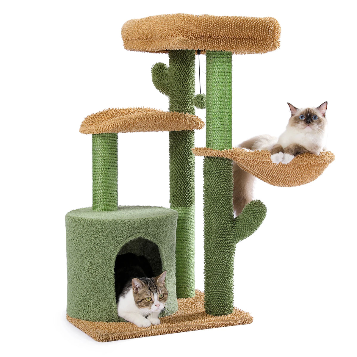 Multi-Level Cactus Cat Tree with Scratching Post and Condo Nest