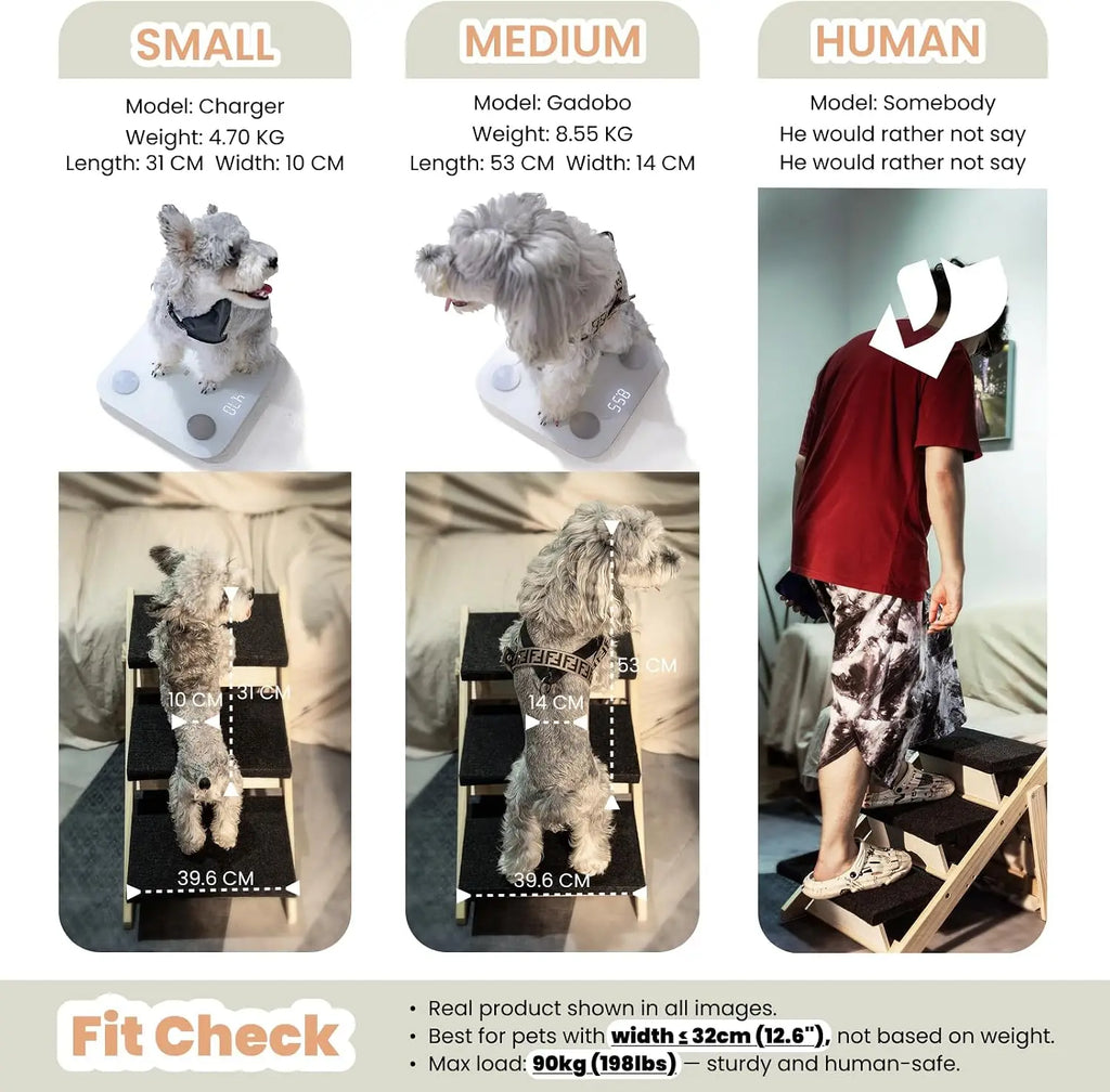 Foldable Pet Stairs and Ramp with Three Modes for Small Pets
