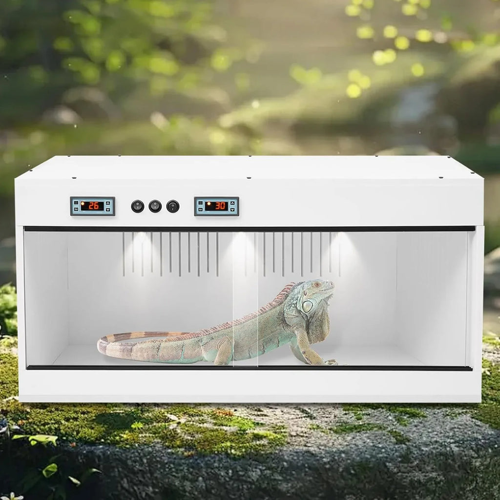 Front-Opening Reptile Terrarium with Dual Temperature Zones