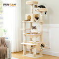 Multi-Level Cat Climbing Tower with Scratching Posts and Hammock