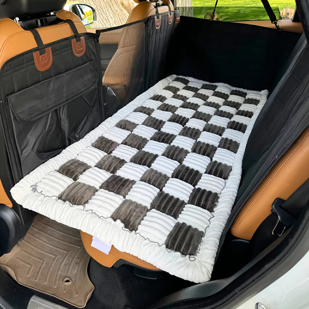 Plaid Pet Mat for Floor, Sofa, Bed End, or Car Back Seat