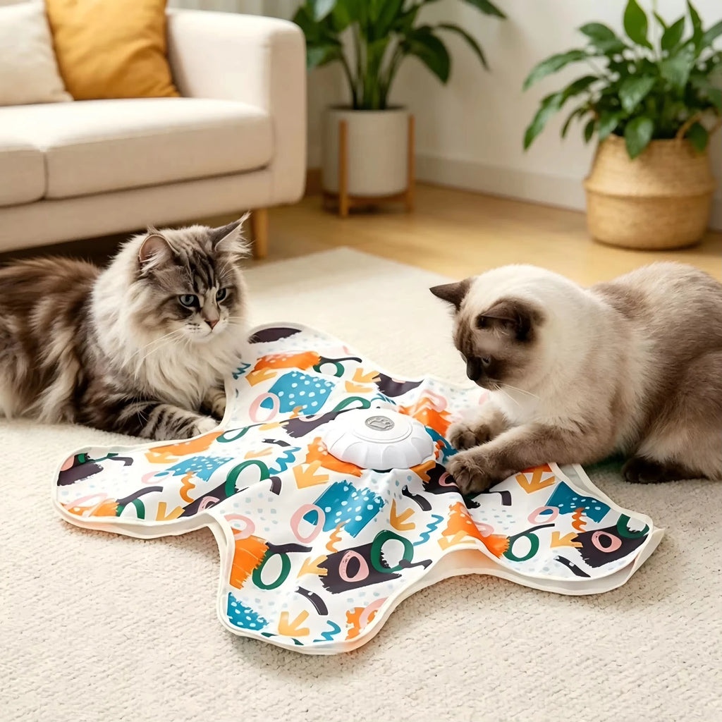 Automatic Hide-and-Seek Moving Feather Cat Toy for Bored Cats