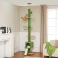 Cactus-Shaped Floor-to-Ceiling Cat Tower with Sisal Scratching Posts