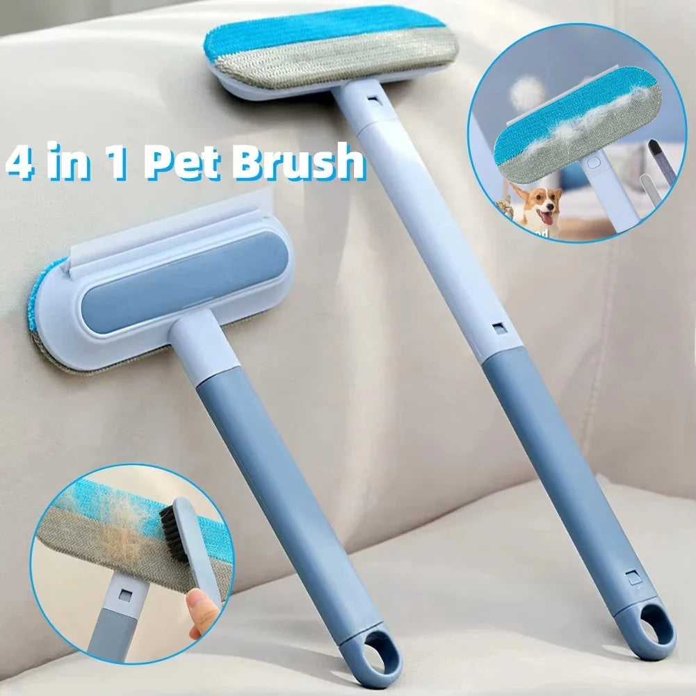 Dual-Direction Pet Hair Removal Brush with Two Brush Sizes for Home Fabrics