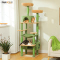 Tall Multi-Level Cat Climbing Tower with Hammock, Condos, and Sisal Scratching Posts
