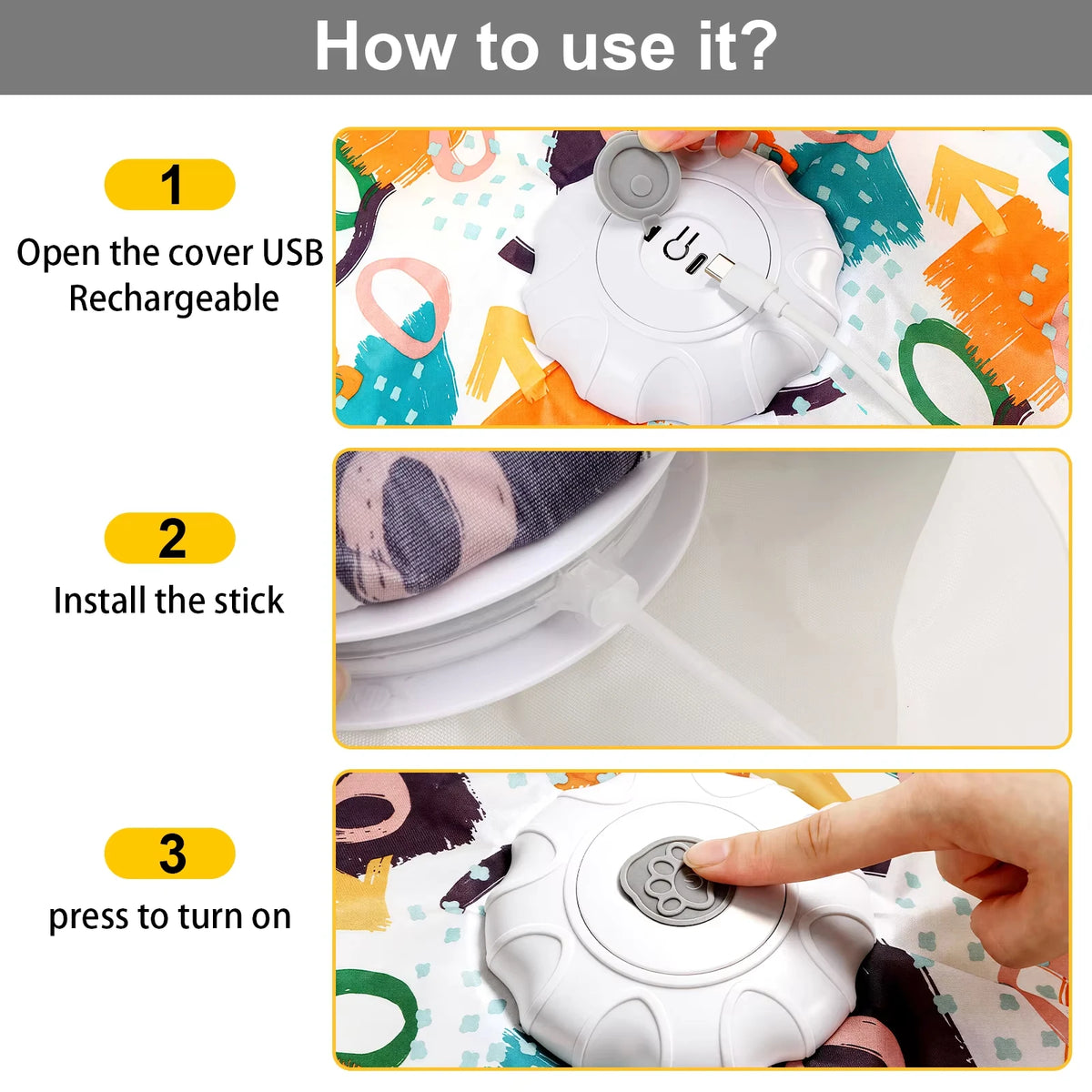 Automatic Hide-and-Seek Moving Feather Cat Toy for Bored Cats