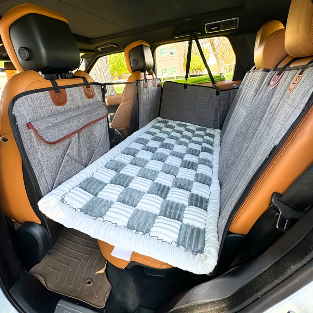 Plaid Pet Mat for Floor, Sofa, Bed End, or Car Back Seat
