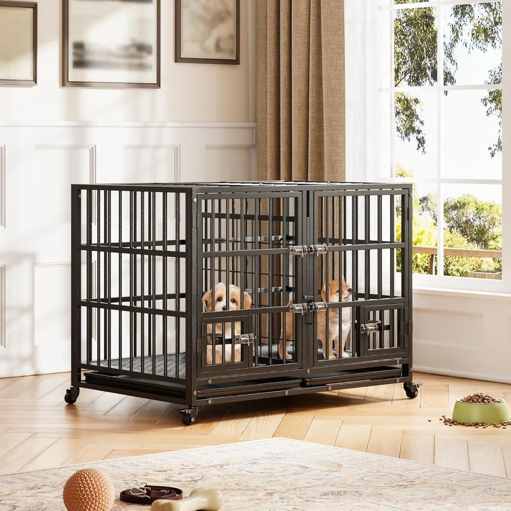 Practical Metal Dog Crate for Medium and Large Dogs