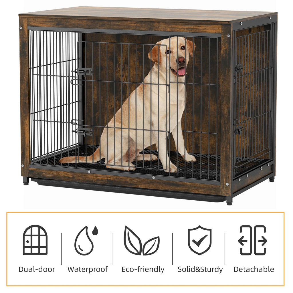Furniture-Style Pet Cage and End Table with Double Doors