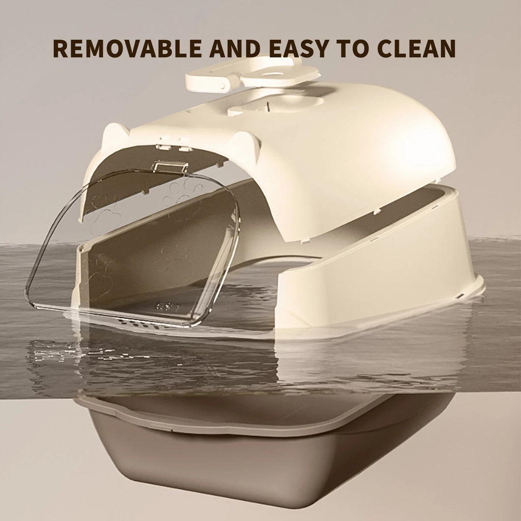 Portable Handheld Cat Litter Box with Open Design and Large Interior