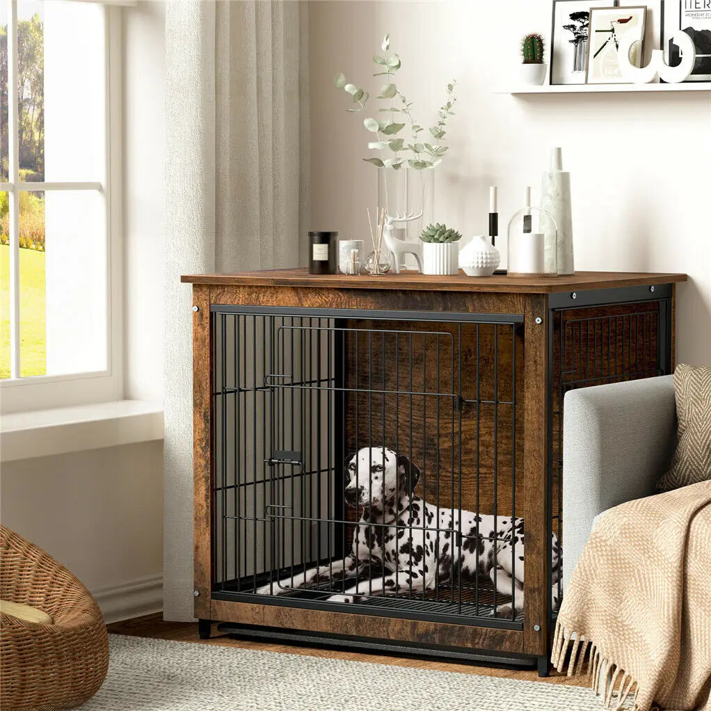 Furniture-Style Pet Cage and End Table with Double Doors