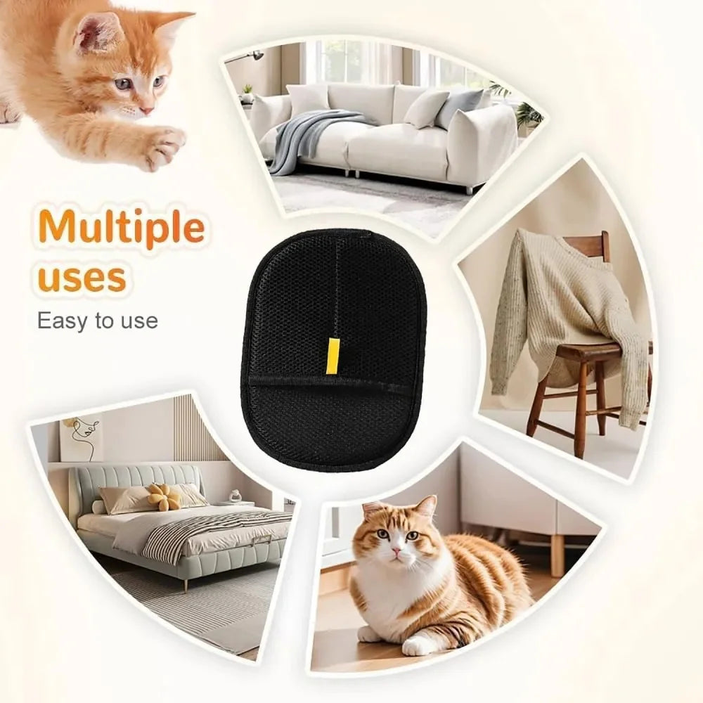 Static Pet Hair Remover Mitt for Grooming and Upholstery