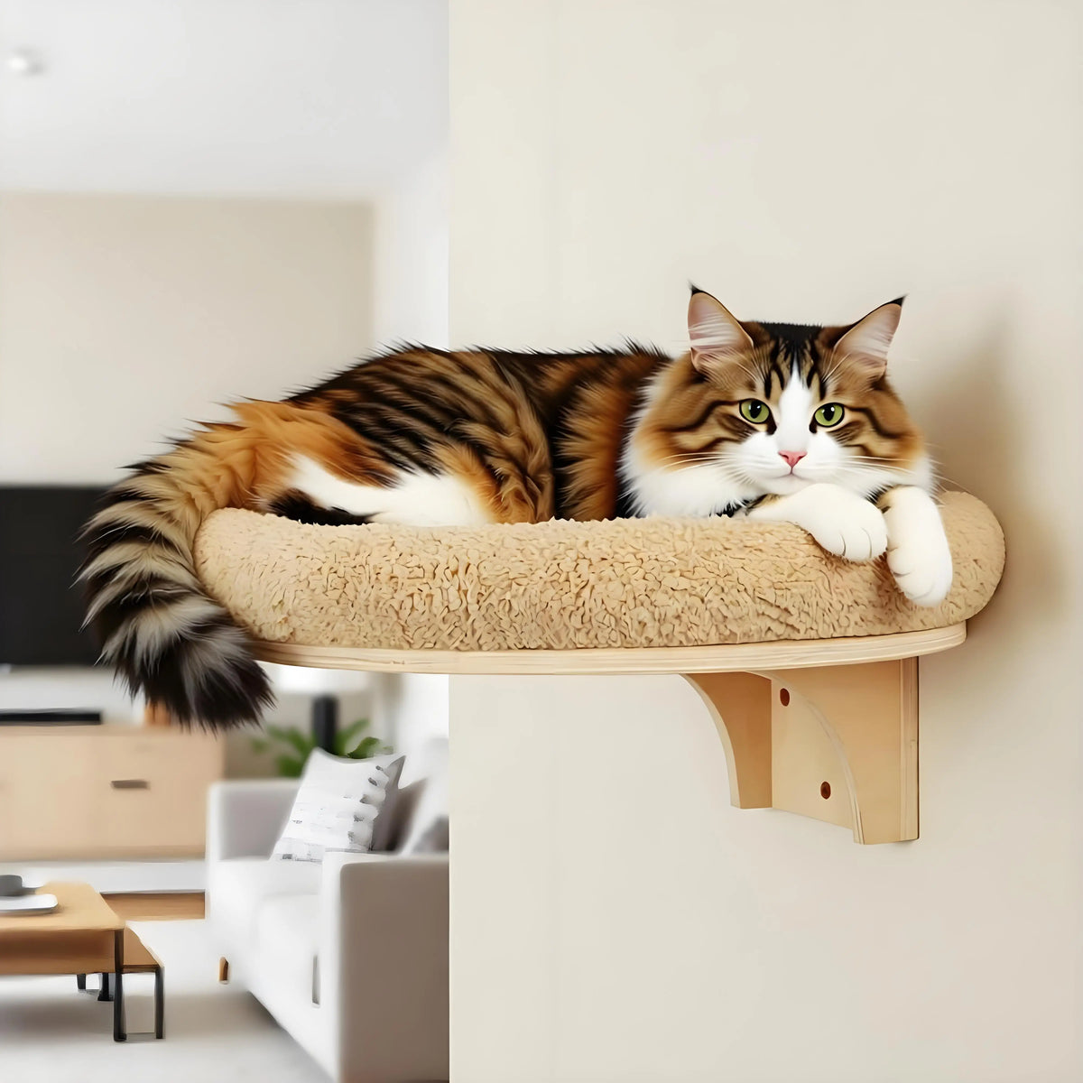 Wall-Mounted Cat Shelves and Hammock for Indoor Climbing and Rest