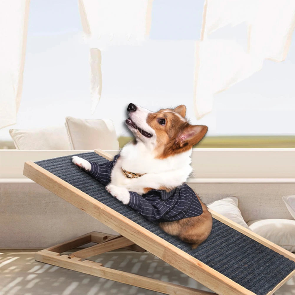 Height-Adjustable Folding Pet Ramp for Beds, Sofas, and Vehicles