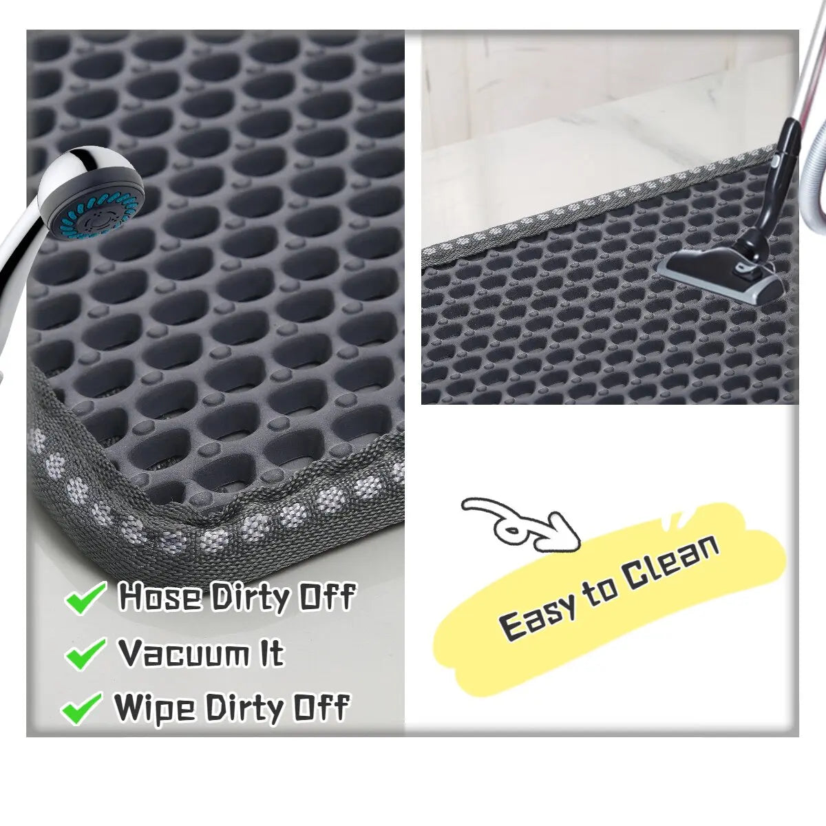 Double-Layer Cat Litter Trapping Mat with Rice-Shaped Surface