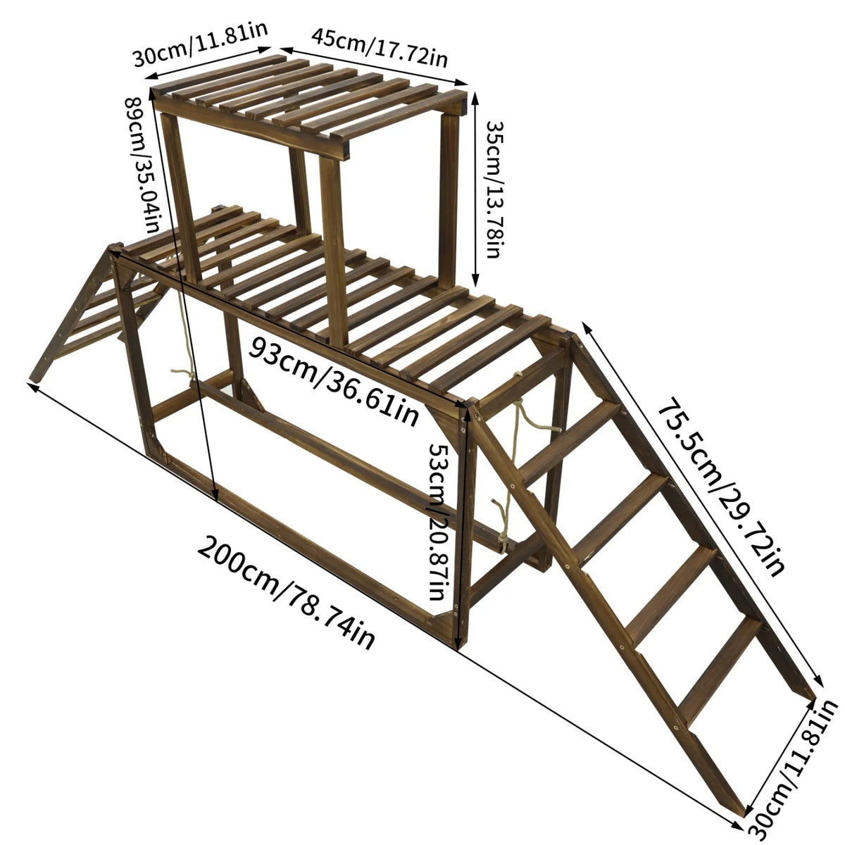 Chicken Coop Climbing Ladder with Swing and Roosting Perch