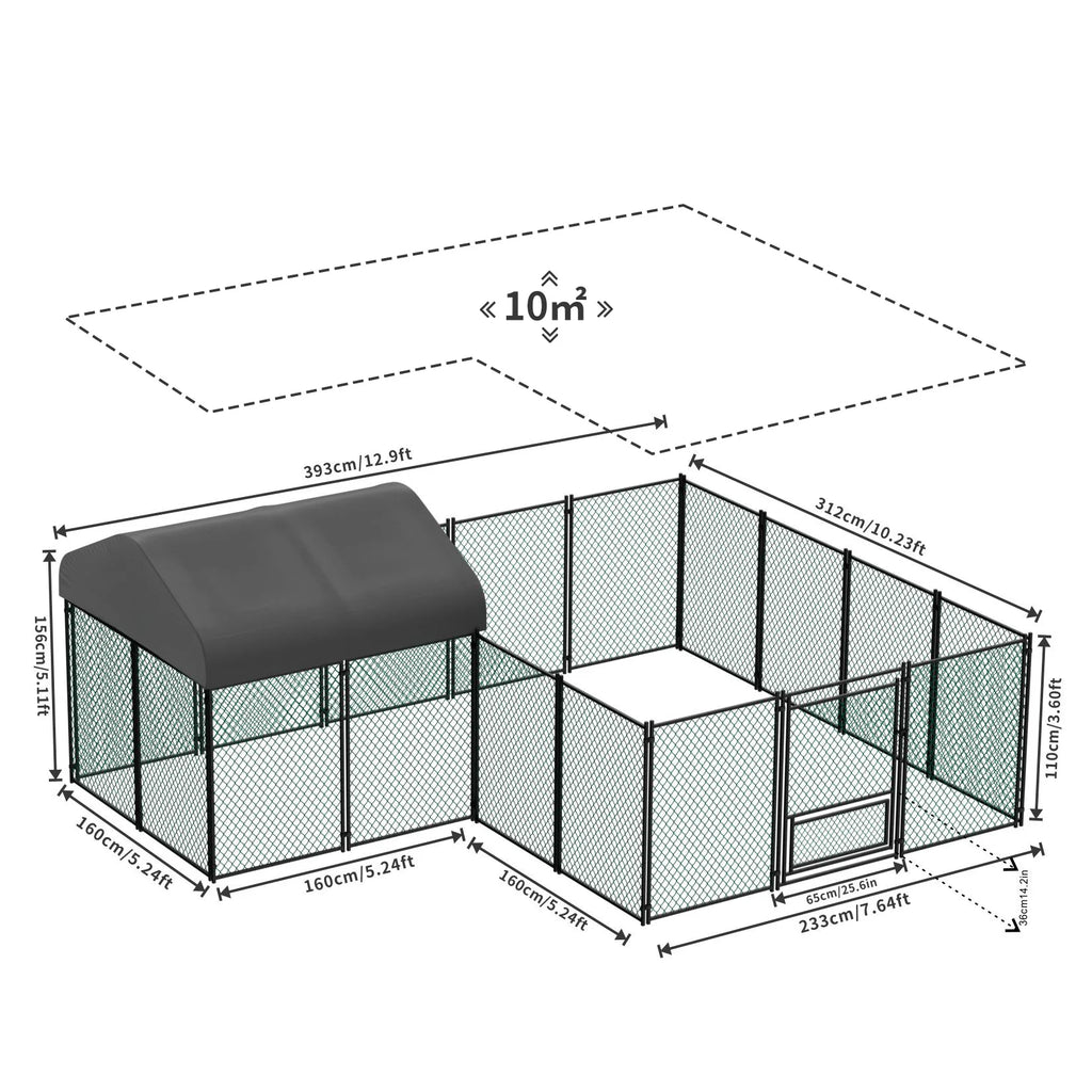 Outdoor Walk-In Poultry Enclosure with Gate and water-ready Cover