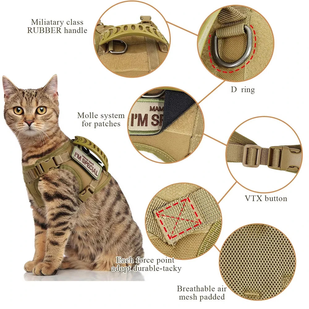 Adjustable Cat Harness and Leash Set for Large Adult Cats