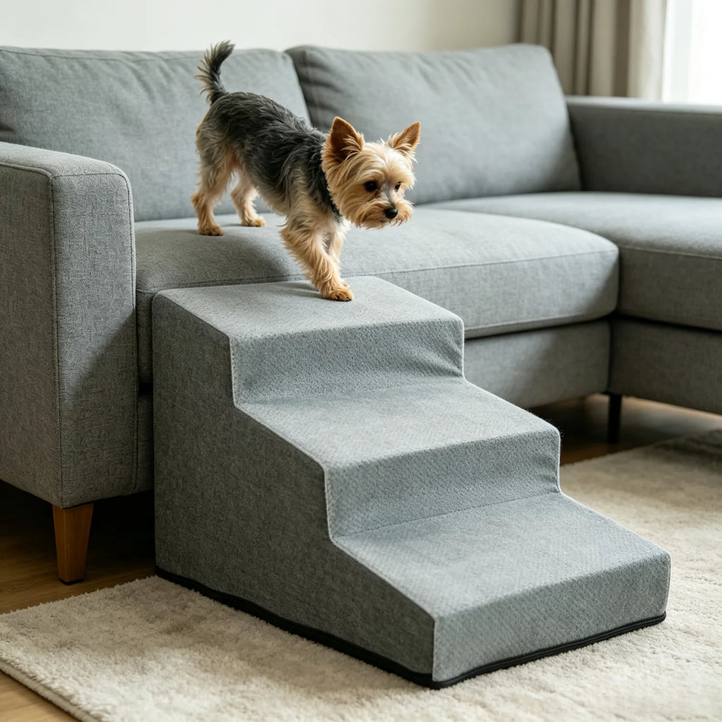 Non-Slip Dog Stairs for High Beds and Sofas with Washable Cover