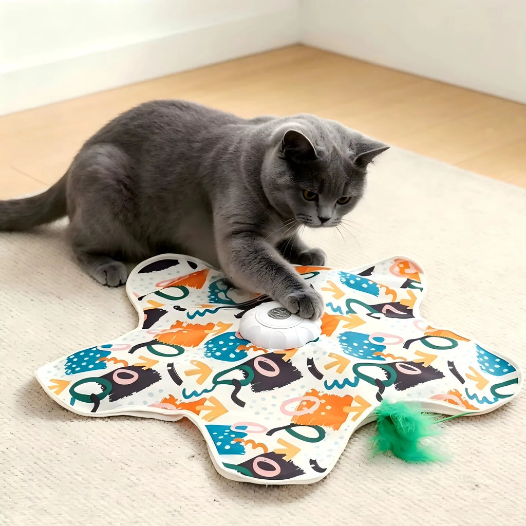 Automatic Hide-and-Seek Moving Feather Cat Toy for Bored Cats
