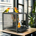 Portable Bird Cage Playpen With Swing Toys and Feeding Bowls