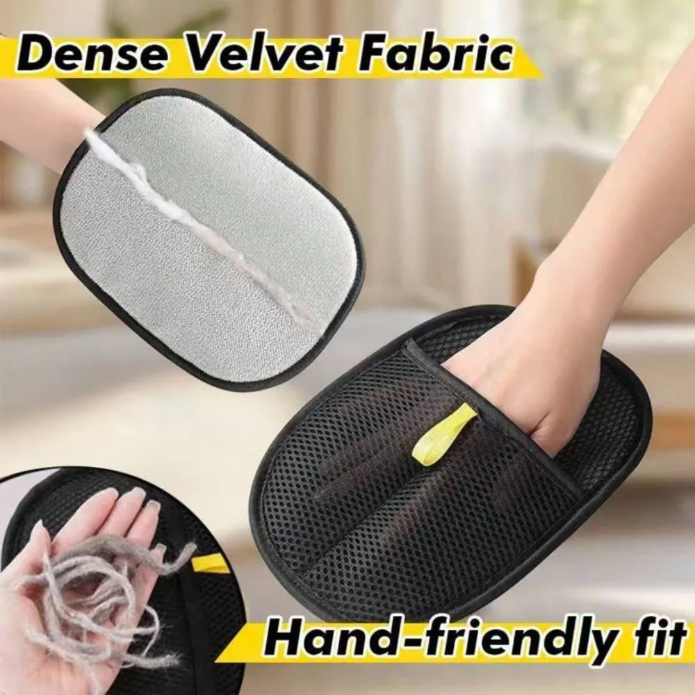 Static Pet Hair Remover Mitt for Grooming and Upholstery