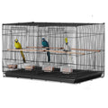 Divided Small Bird Cage with Perches, Feeding Doors, and Sliding Tray