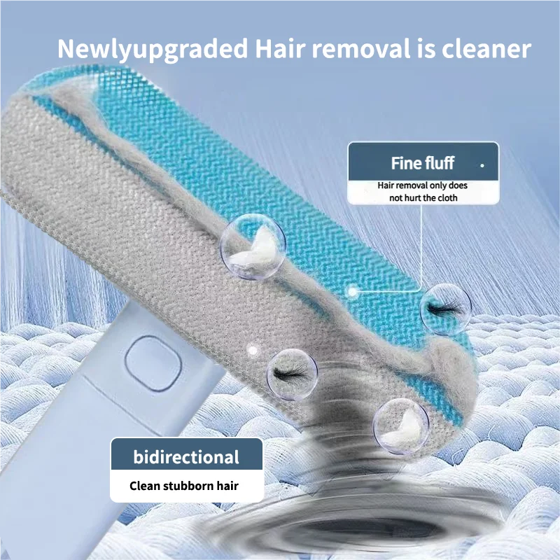 Dual-Direction Pet Hair Removal Brush with Two Brush Sizes for Home Fabrics