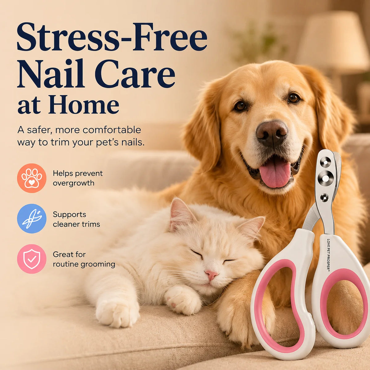 Dual-Hole Pet Nail Clippers for Cats, Dogs, and Small Pets