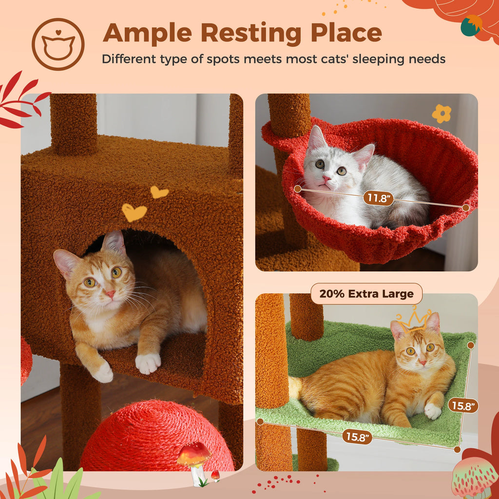 Cactus-Design Floor-to-Ceiling Cat Tower for Multi-Cat Homes
