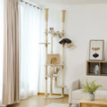 Adjustable Floor-to-Ceiling Cat Tree with Condo, Hammock, and Perches