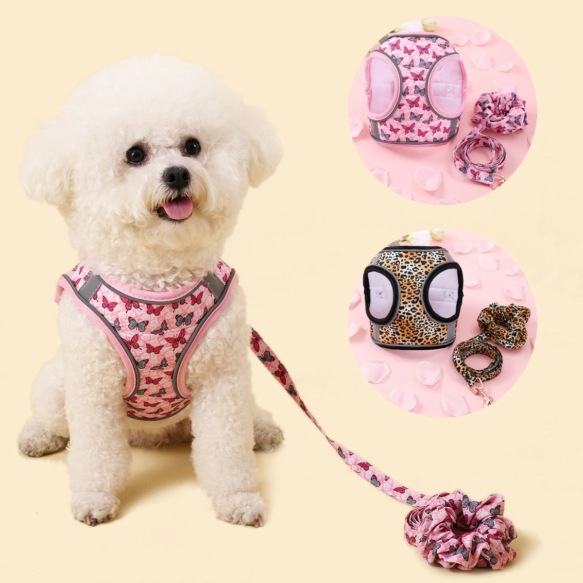 Soft Winter Warm Small Dog and Cat Harness Set with Leash