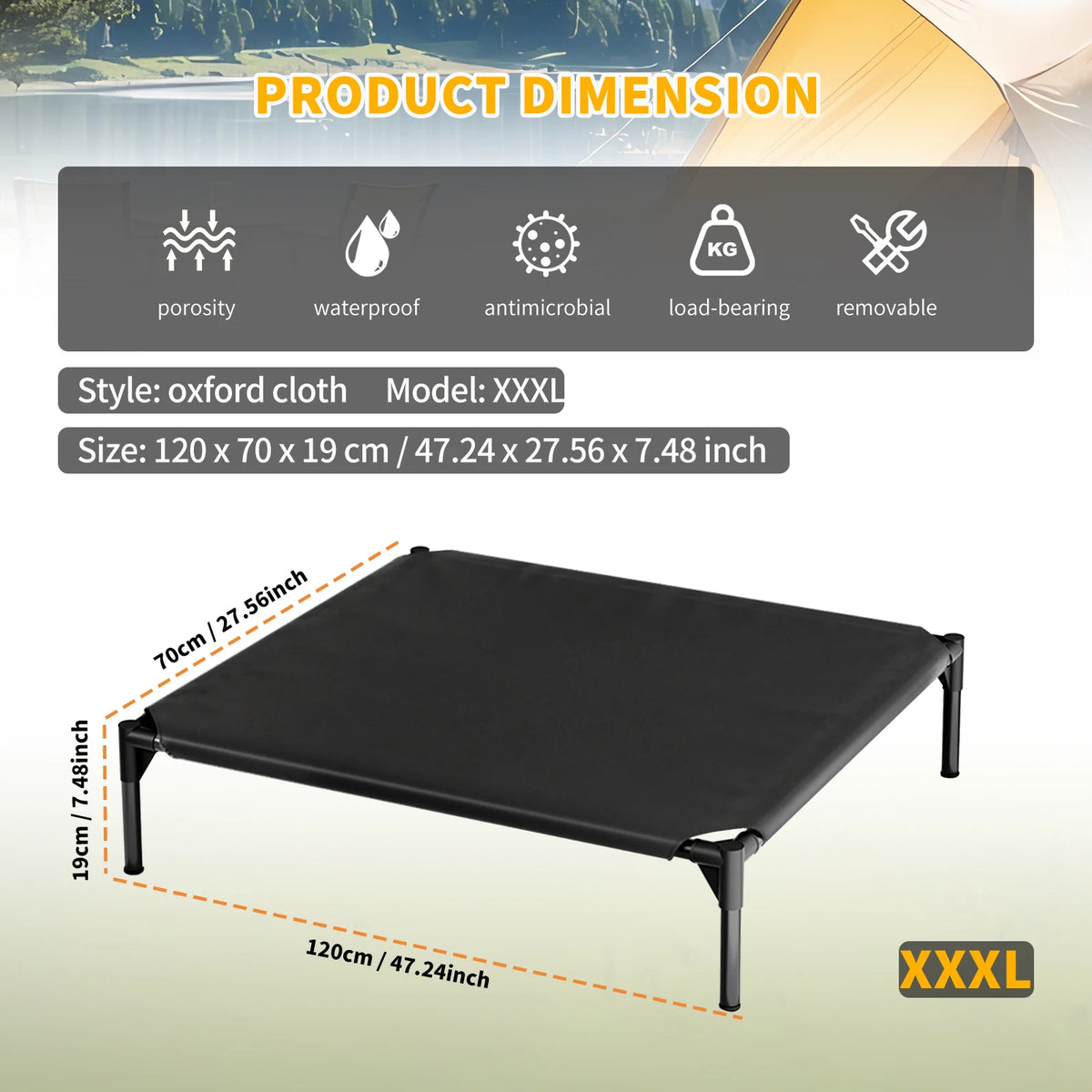Elevated Pet Bed with Breathable Mesh for Indoor and Outdoor Rest