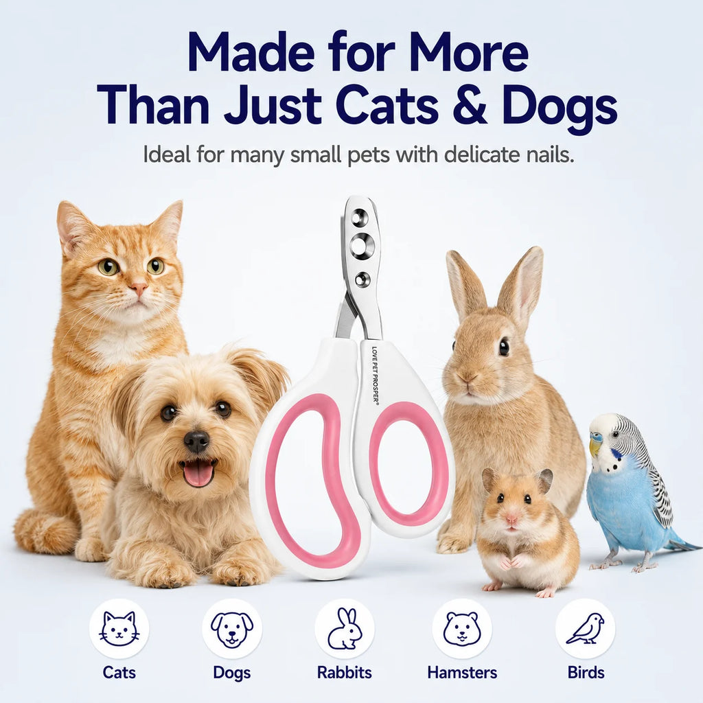 Dual-Hole Pet Nail Clippers for Cats, Dogs, and Small Pets