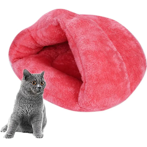 Enclosed Pet Cave Tent Bed That Folds Flat When Not in Use