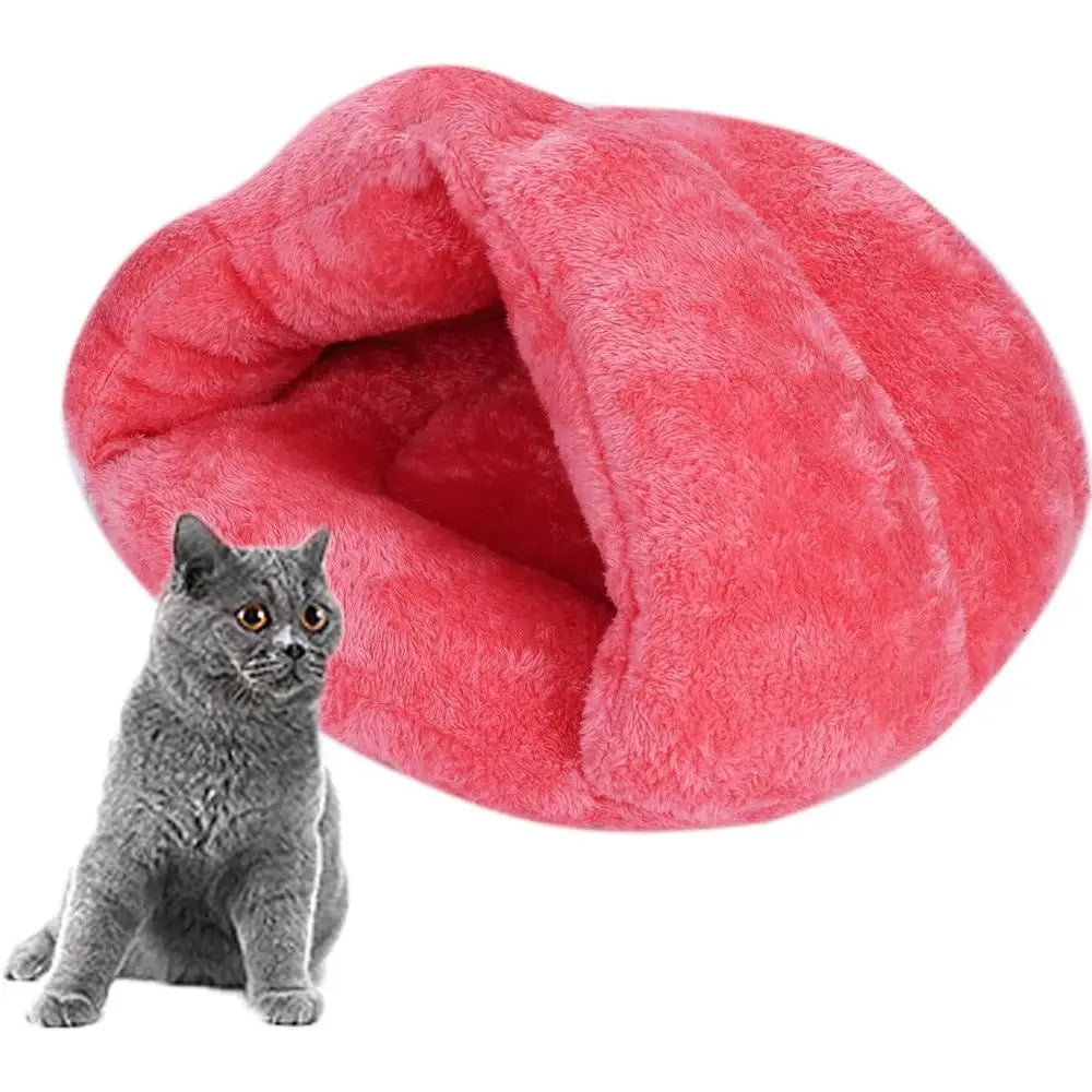 Enclosed Pet Cave Tent Bed That Folds Flat When Not in Use