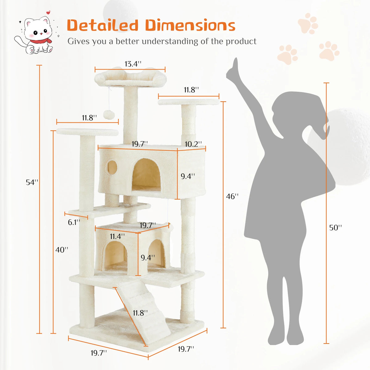 Multi-Level Indoor Cat Tree with Condos and Sisal Scratching Posts